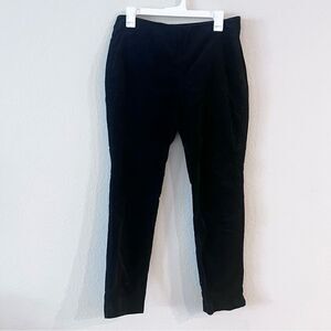 J Jill Womens Black Velvet Velour Ankle Pants Side Zip Size 6